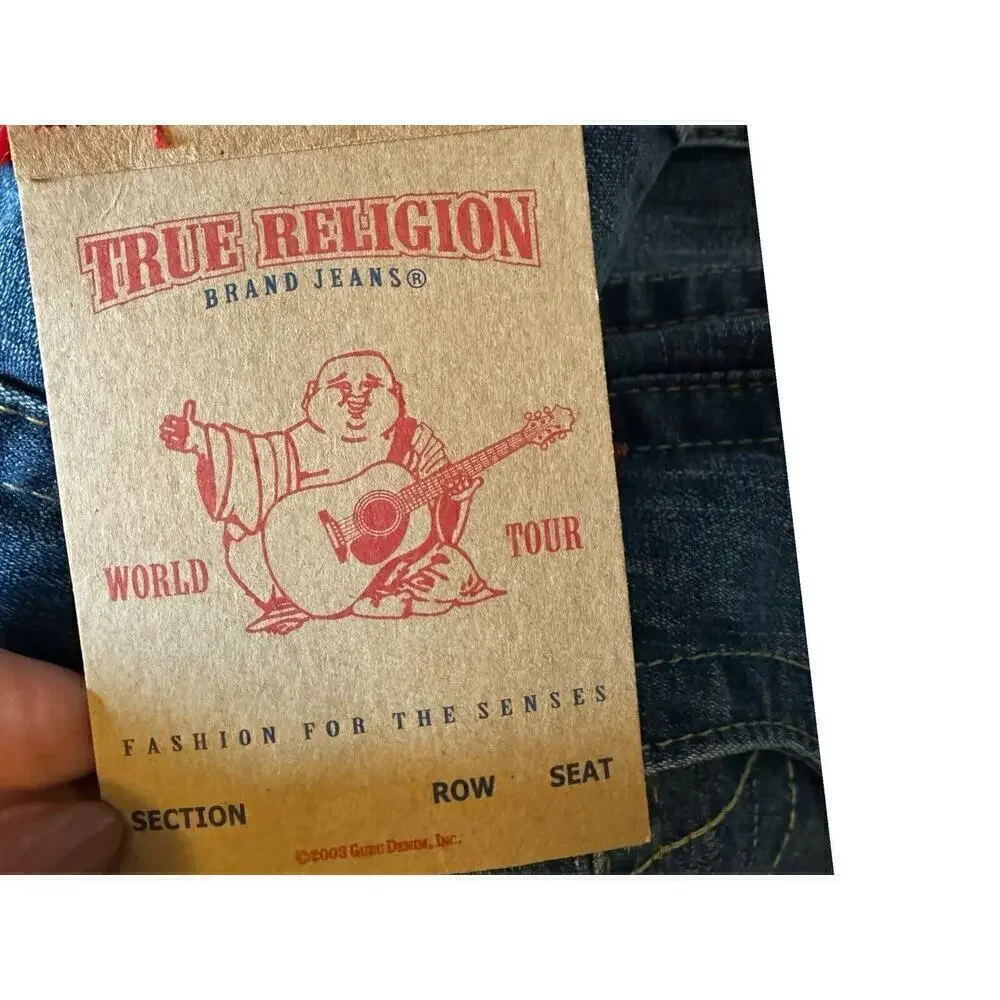 TRUE RELIGION NEW Ricky Relaxed Straights Men’s Jeans Size 36 X 35 Medium Wash